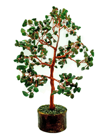 Green Aventurine Crystal Tree with Wood Base